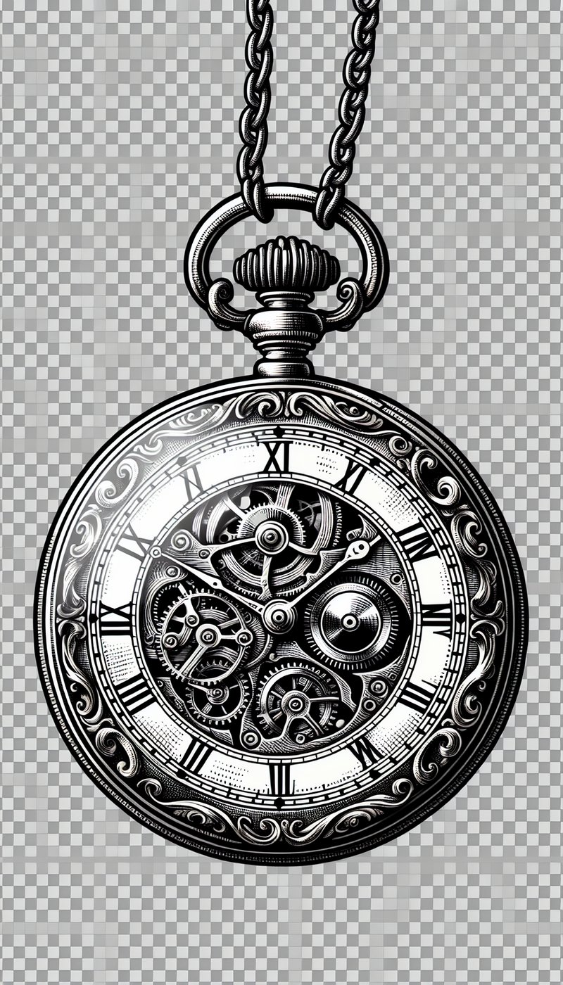 Antique Pocket Watch Illustration