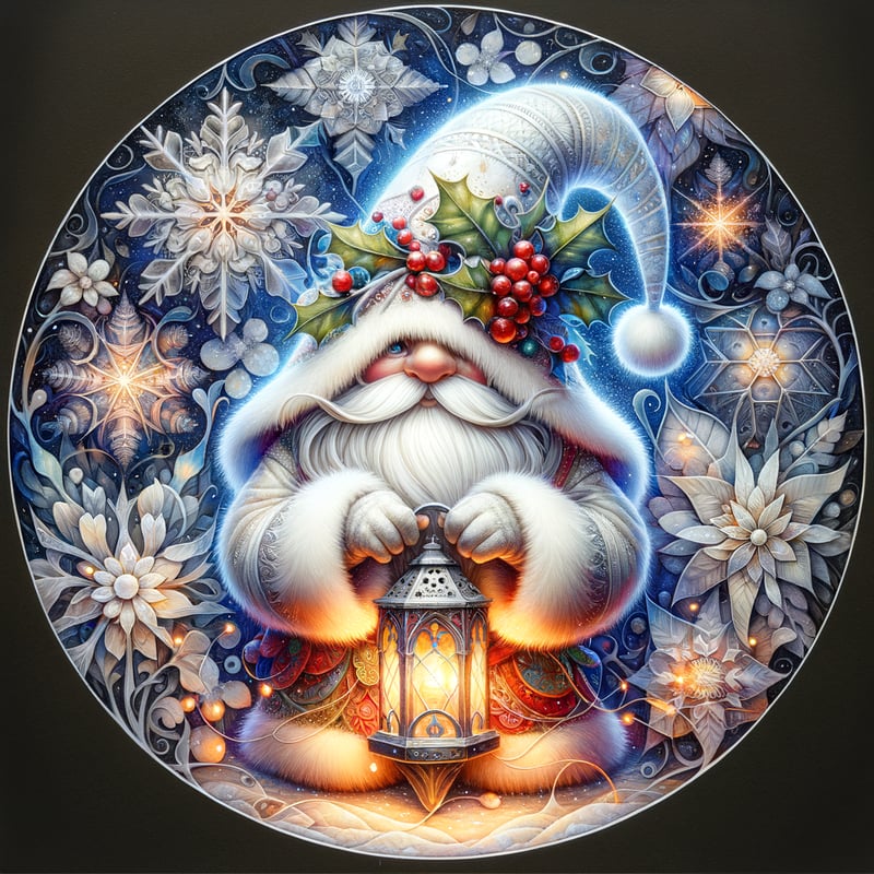 Whimsical Christmas Gnome Artwork
