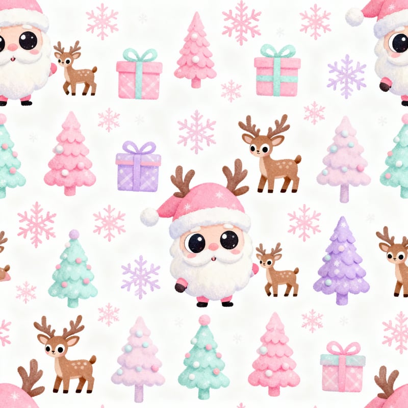 Pastel Kawaii Christmas Collage