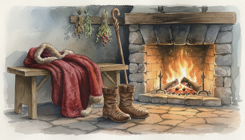 Watercolor Boots and Wool Cloak