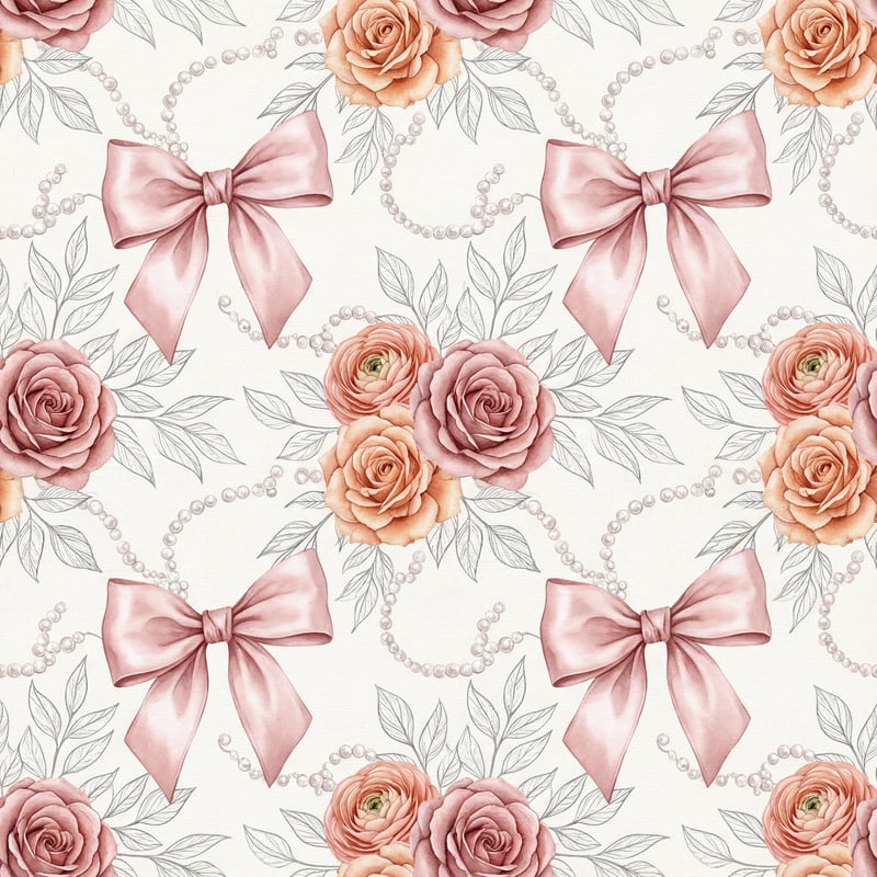 Soft Romantic Floral Seamless Pattern