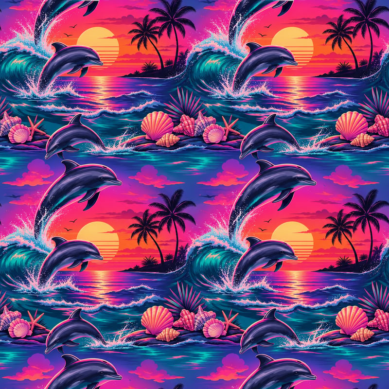 20oz Sunset Dolphins Tumbler Wrap