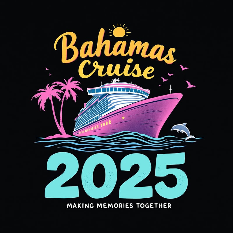 Vibrant Bahamas Cruise Illustration