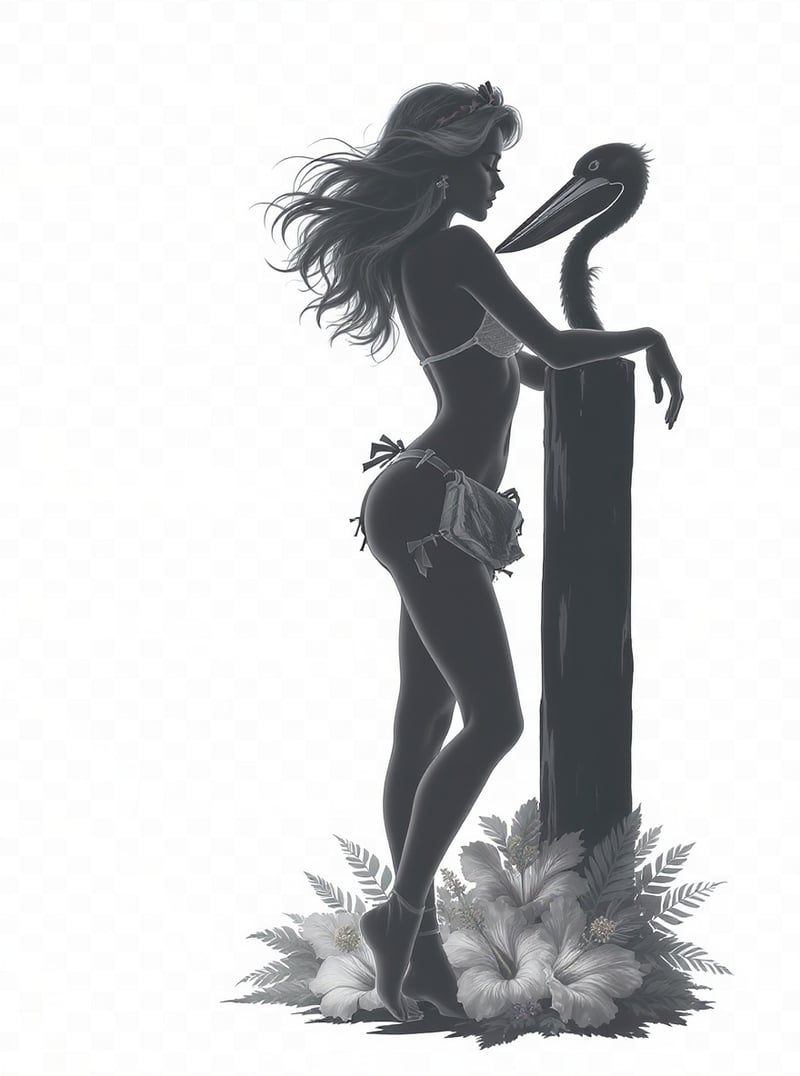 Tropical Pinup Girl PNG