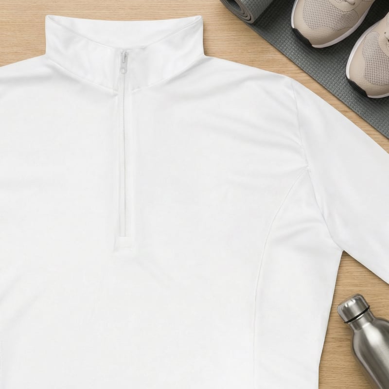 Ladies Quarter-Zip Pullover Flatlay