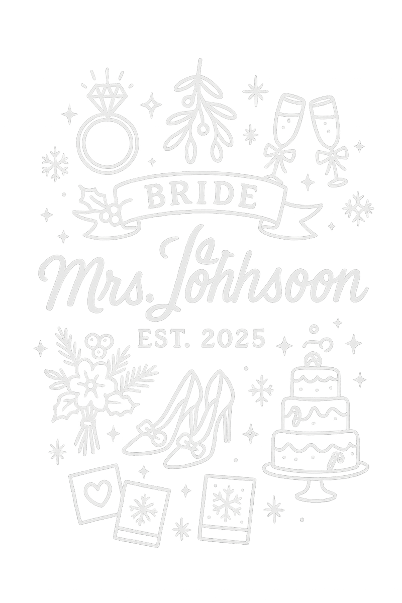 Christmas Bachelorette Line-Art Shirt Design