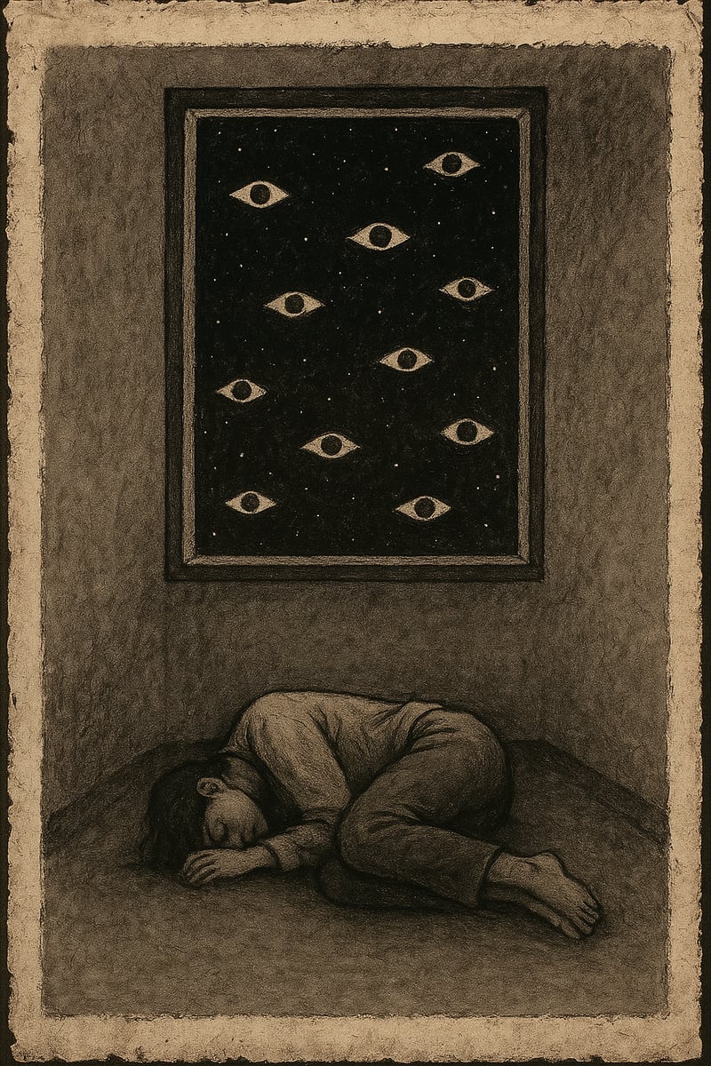 Person Beneath Night Sky of Eyes