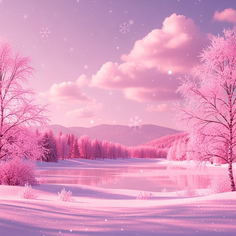 Pink Winter Wonderland Scene