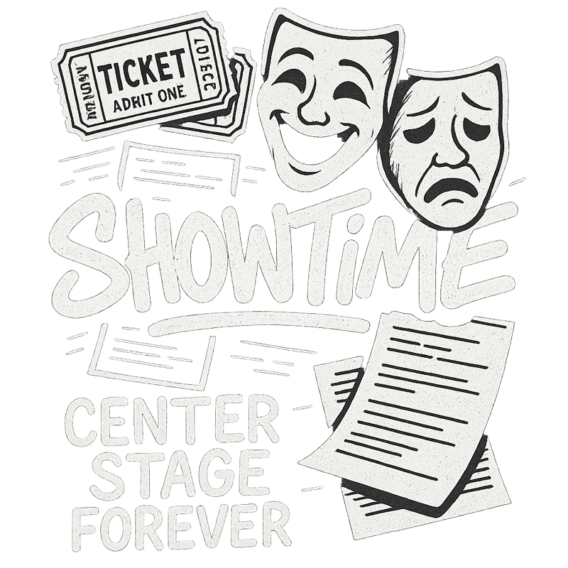 All-White Theater Collage Design