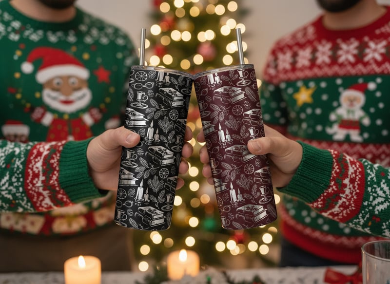Holiday Toast with Engraved Tumblers