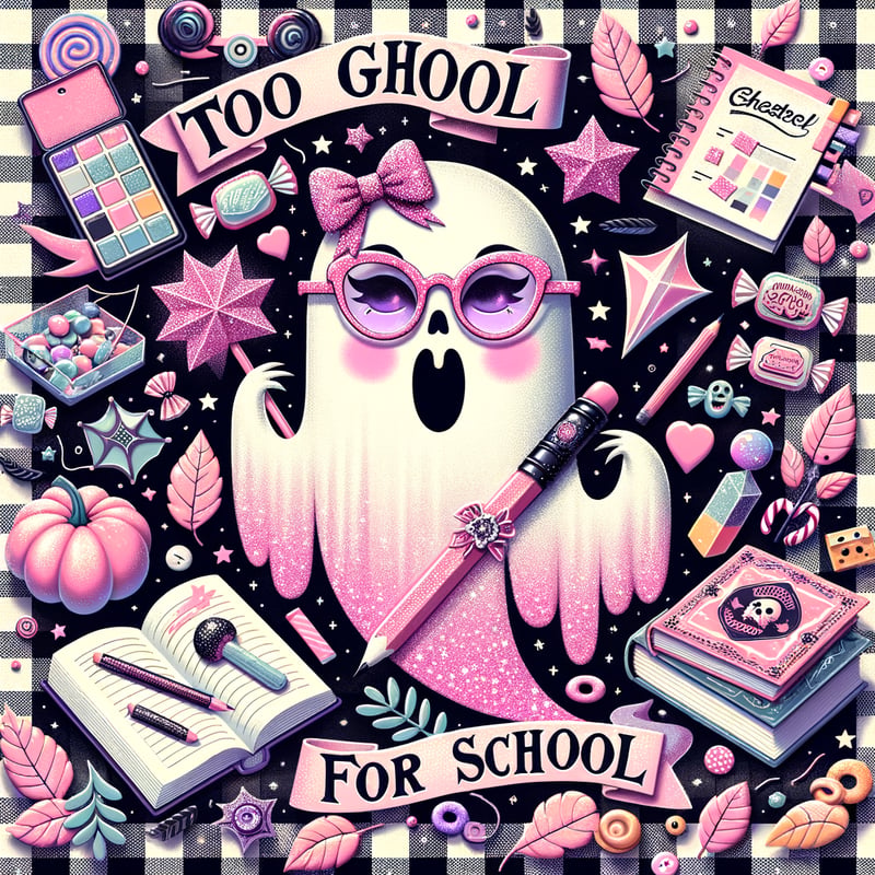 Smiling Ghost with Pink Glasses