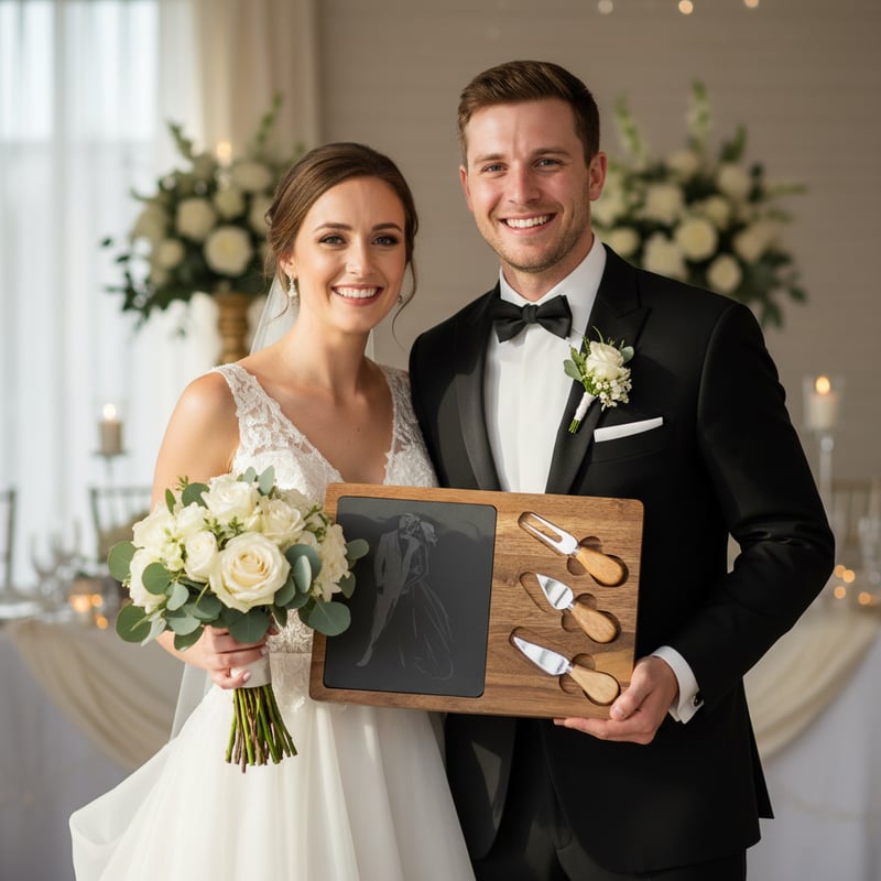 Bride & Groom Embrace Wedding Keepsake