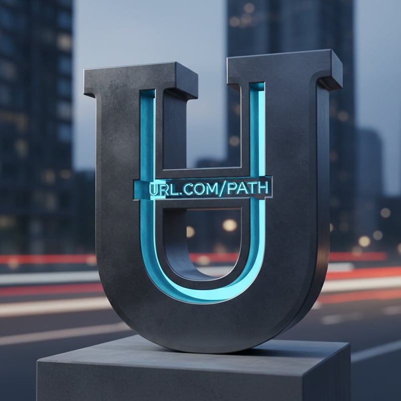 Bold U with Negative Space Design