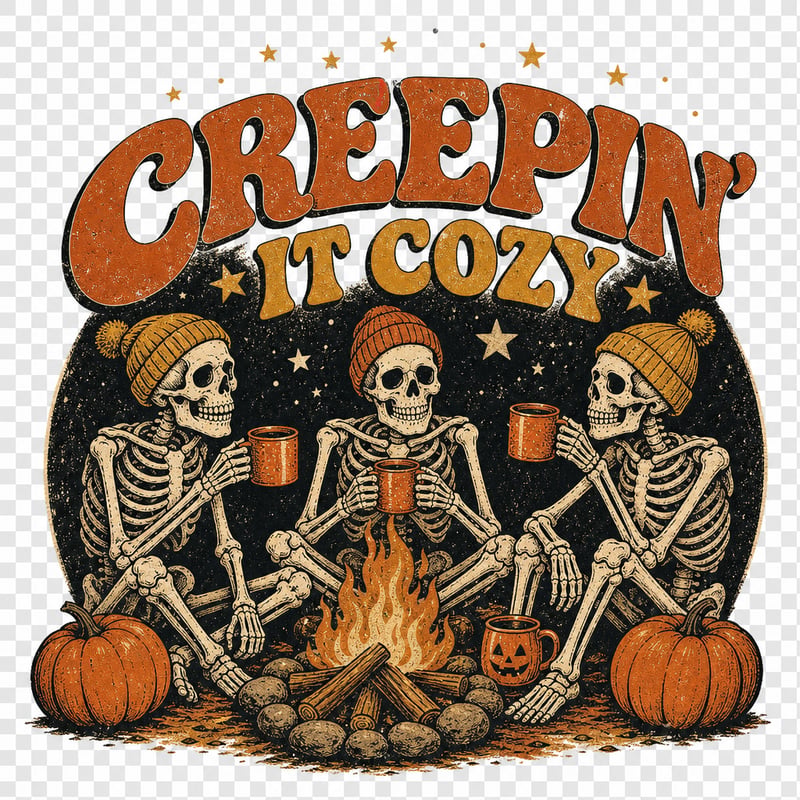 Creepin' It Cozy Skeleton Campfire
