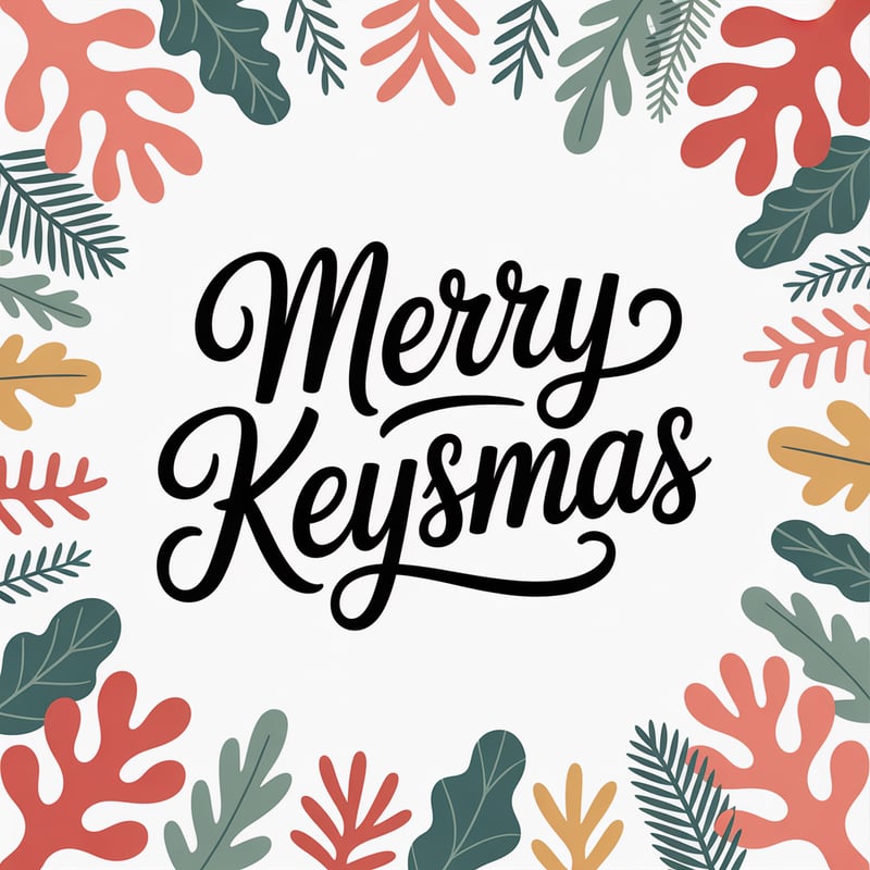Merry Keysmas Calligraphy Vector