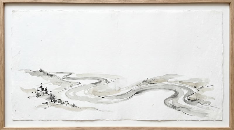 Abstract Minimalist River Painting