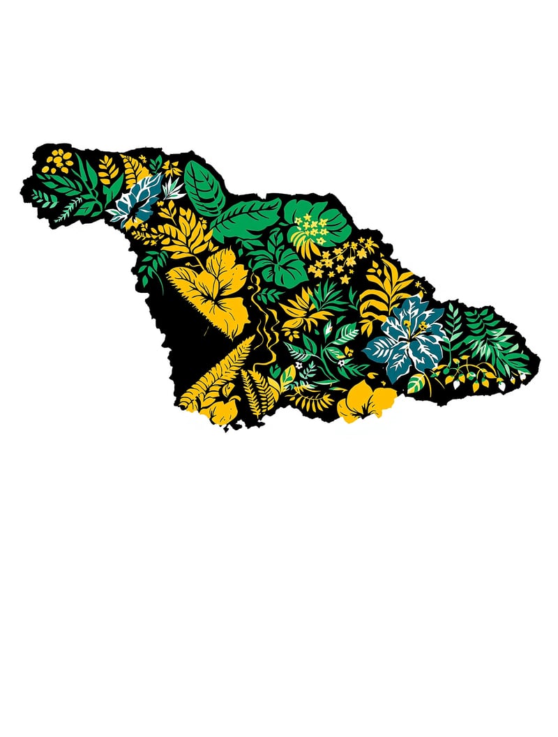 Vintage Jamaica Flag Silhouette