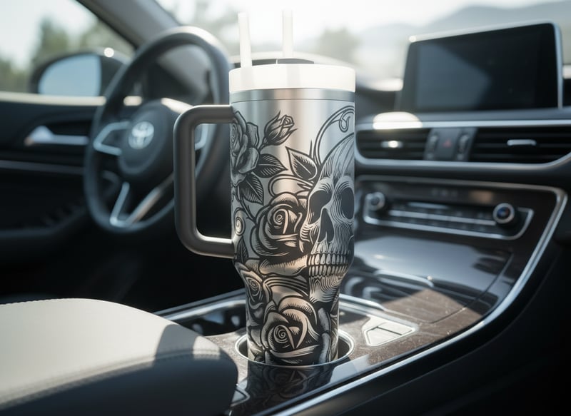 Stainless Steel 40oz Tumbler in Car