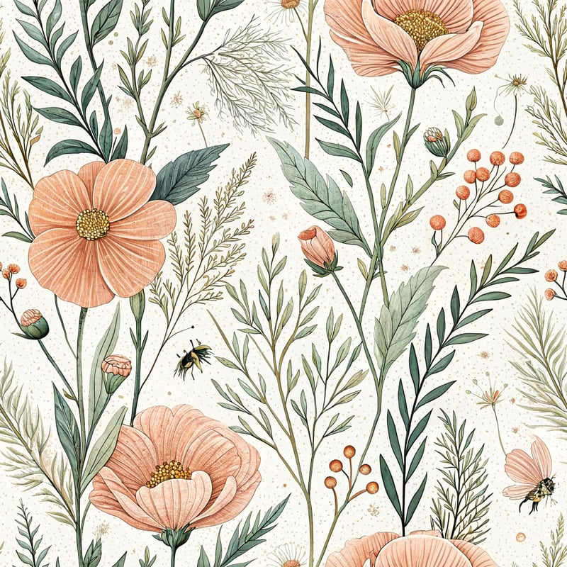 Wild Botanical Seamless Pattern