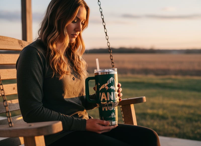 Emerald Green Tumbler Lifestyle Photo