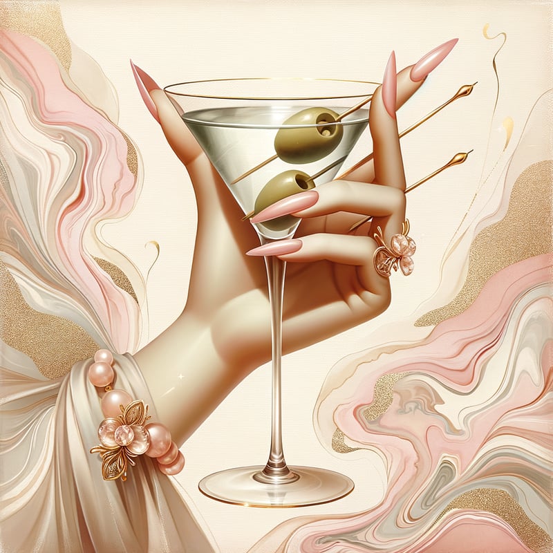 Elegant Hand Holding Olive Pink Martini