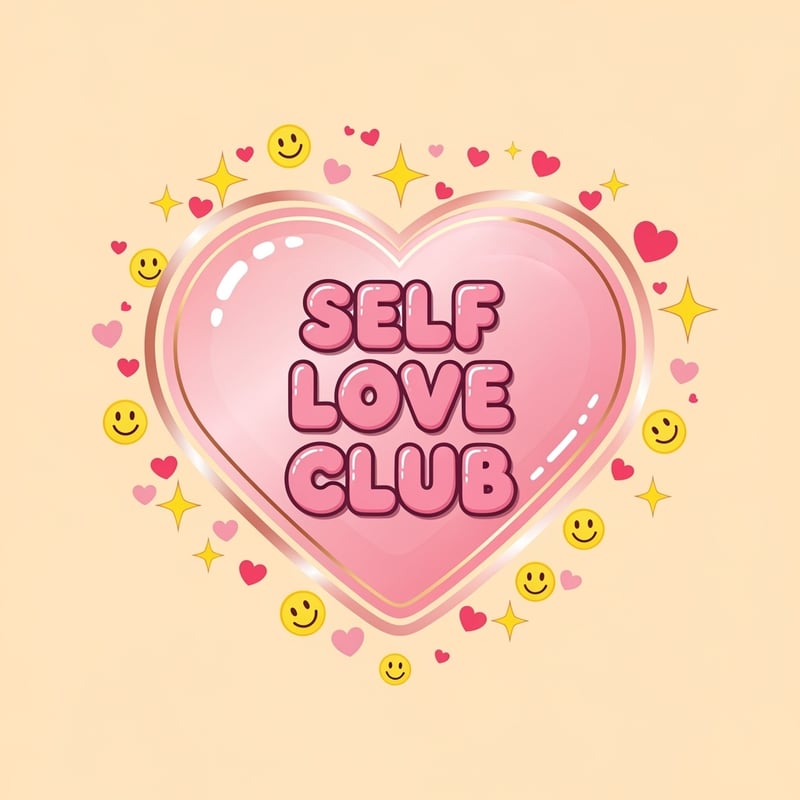 Self Love Club Heart Badge Design