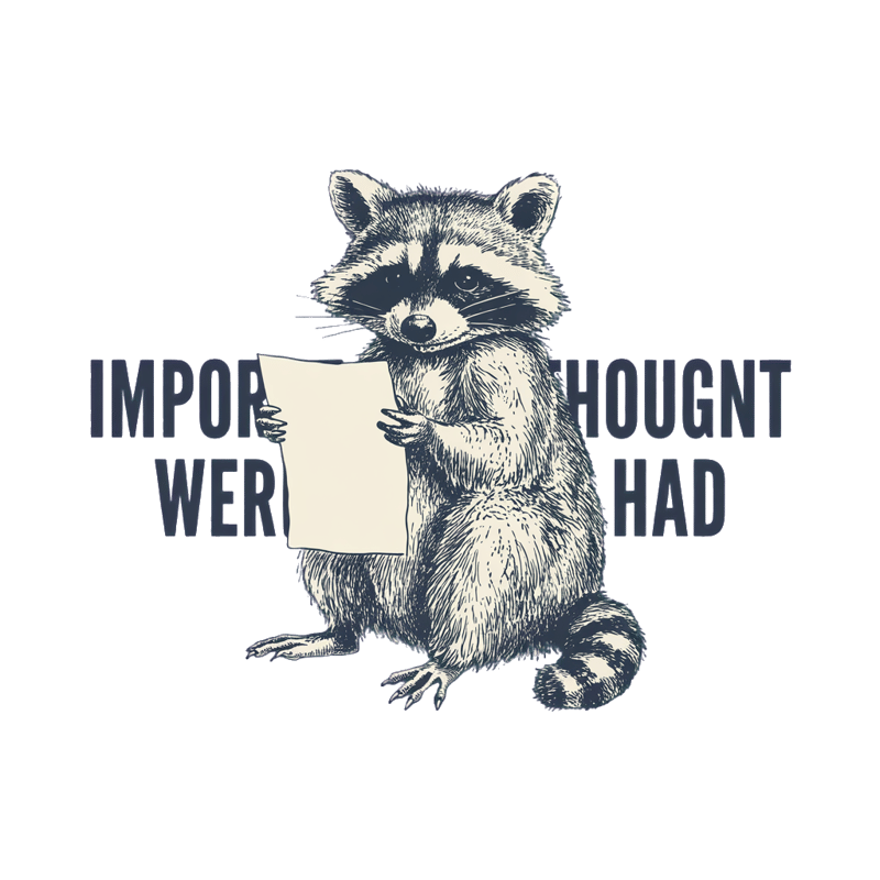 Vintage Raccoon Ink Illustration