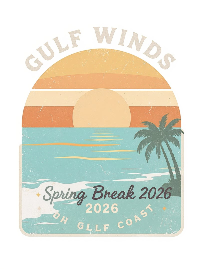 Retro Gulf Coast Sunset Badge