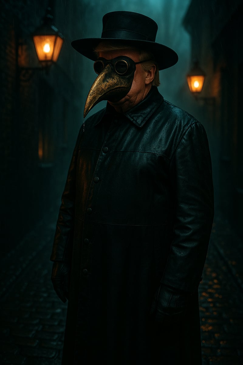 Spooky Plague Doctor Trump Photo