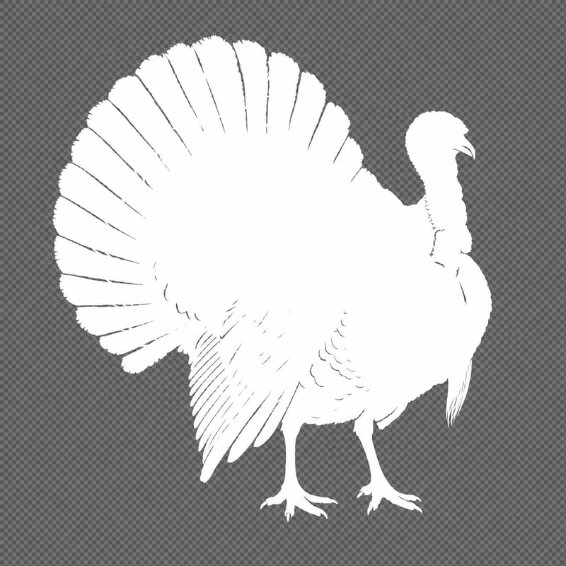 White Silhouette Tom Turkey