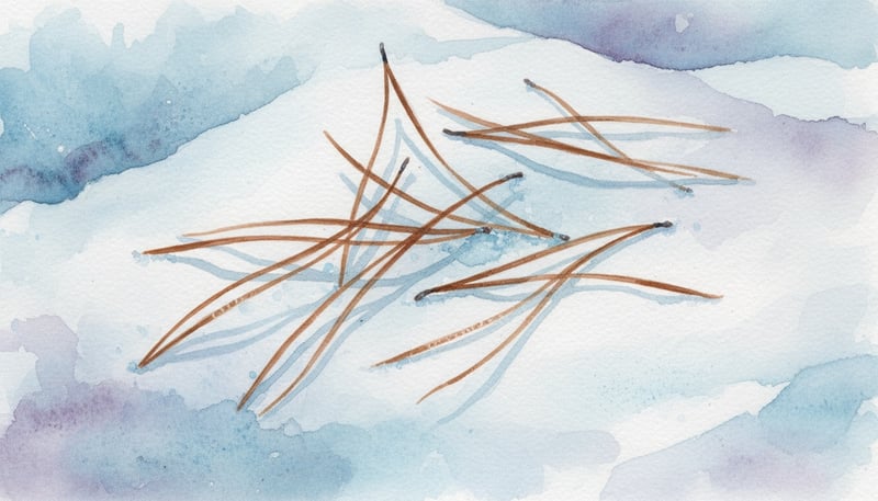 Symbolic Pine Needles on Snow