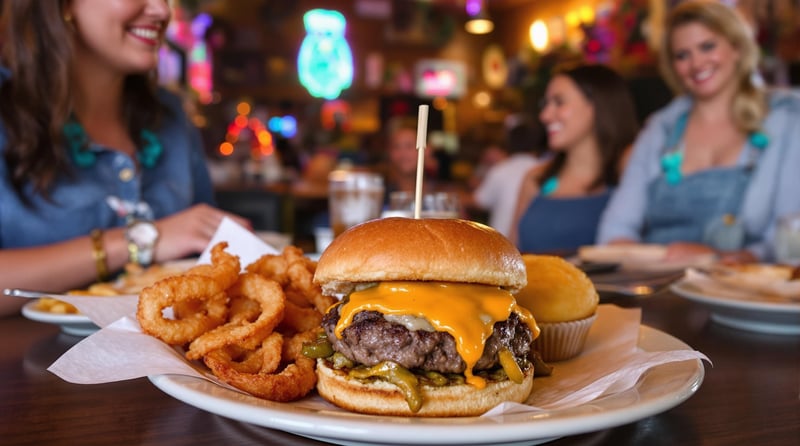 Green Chile Cheeseburger at Owl Cafe