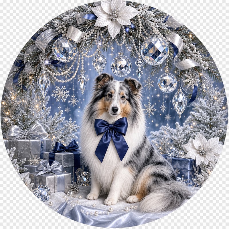Shetland Sheepdog Holiday Circle Art