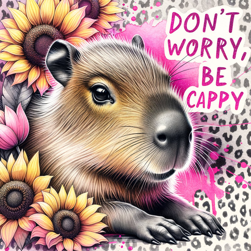 Adorable Baby Capybara Artwork