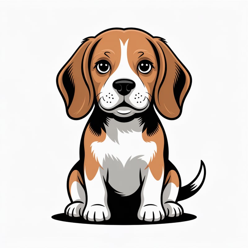 Kawaii Beagle Vector Art