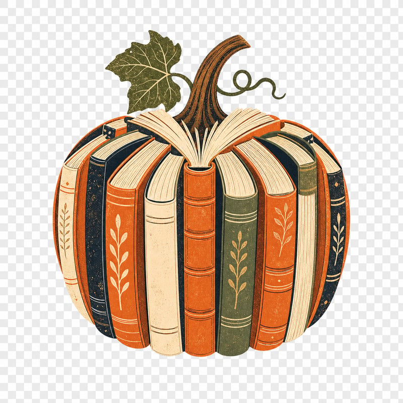 Book-Pumpkin Silhouette PNG Transparent