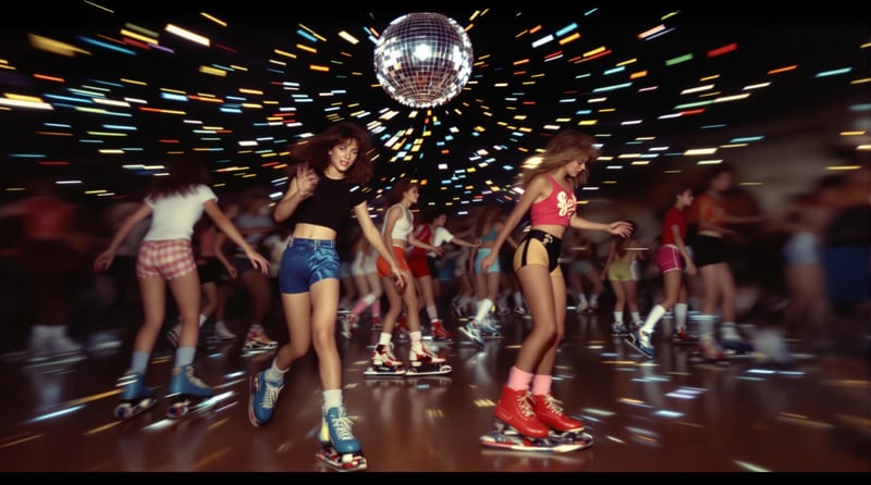 1970s Teenagers Roller Skating Disco
