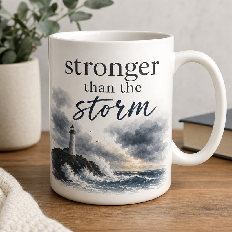 Stronger Than The Storm Mug Design