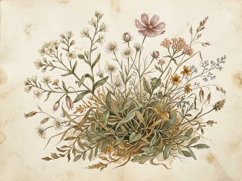 Antique Botanical Watercolor Painting