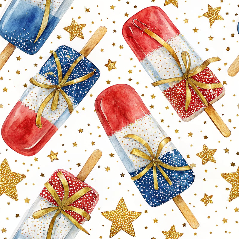 Glossy Patriotic Popsicles Pattern