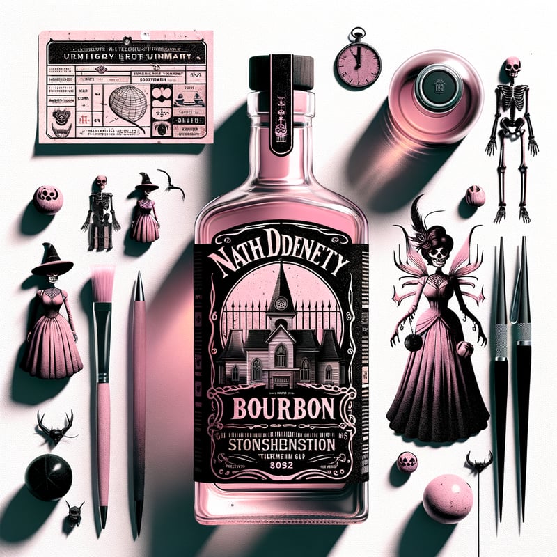 Gothic Bourbon Bottle with Halloween Motifs