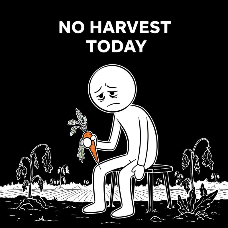 Burnout Cartoon with Sad Carrot