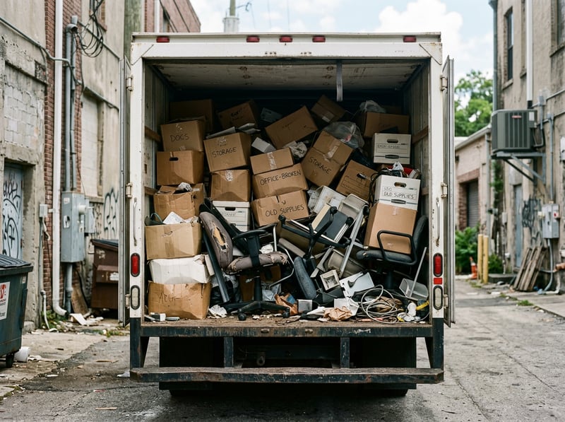 Cluttered Cargo Hold of Box Truck