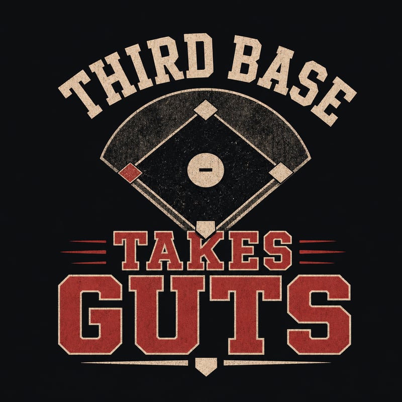 Third Base Takes Guts Baseball Tee