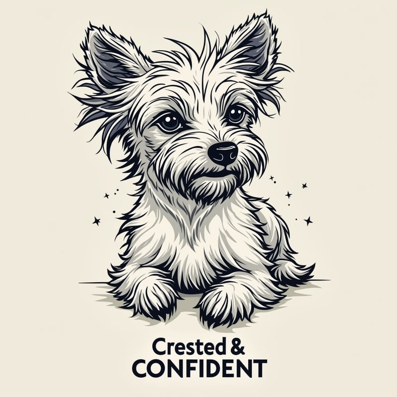 Chic Chinese Crested Dog T-Shirt Design