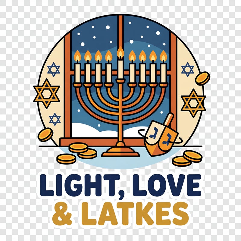Hanukkah Menorah and Dreidel Design