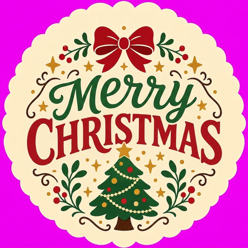 Festive Vintage Christmas Greeting Card