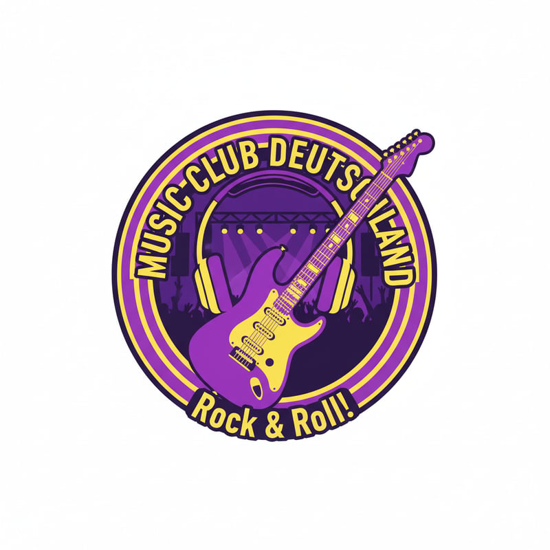 Retro Music Club Badge Design