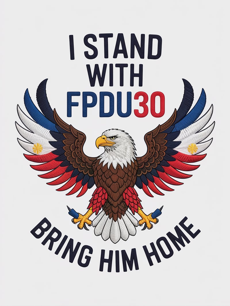 Philippines Flag Bald Eagle Embroidery