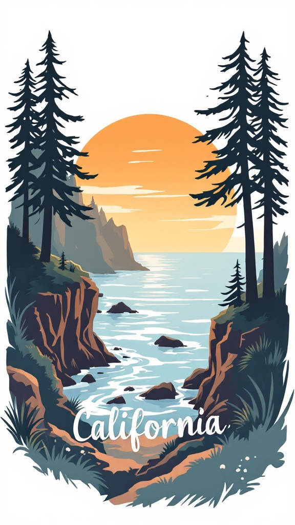 California Coastal T-Shirt Design